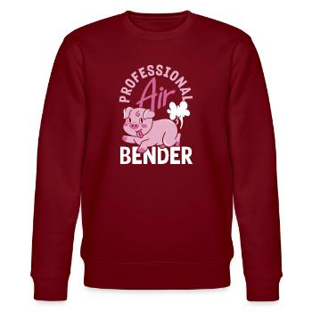 Öffentlicher Pfurz Lustig Unangemessen - Stanley/Stella Unisex Bio-Sweatshirt CHANGER  - Burgunderrot - Vorne - Nik (191cm) & Marisol (170cm)