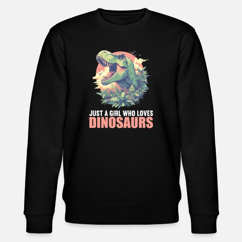 Dino Saurier Dinosaurier - Stanley/Stella Unisex Bio-Sweatshirt CHANGER  - Schwarz