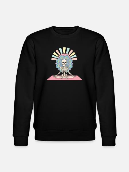 Skeleton yoga mandala illustration - Stanley/Stella CHANGER Unisex Organic Sweatshirt - black