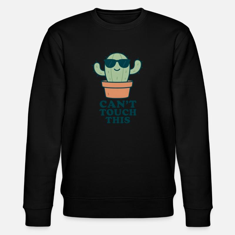 Can’t Touch This – Lustiger Kaktus - Stanley/Stella Unisex Bio-Sweatshirt CHANGER  - Schwarz