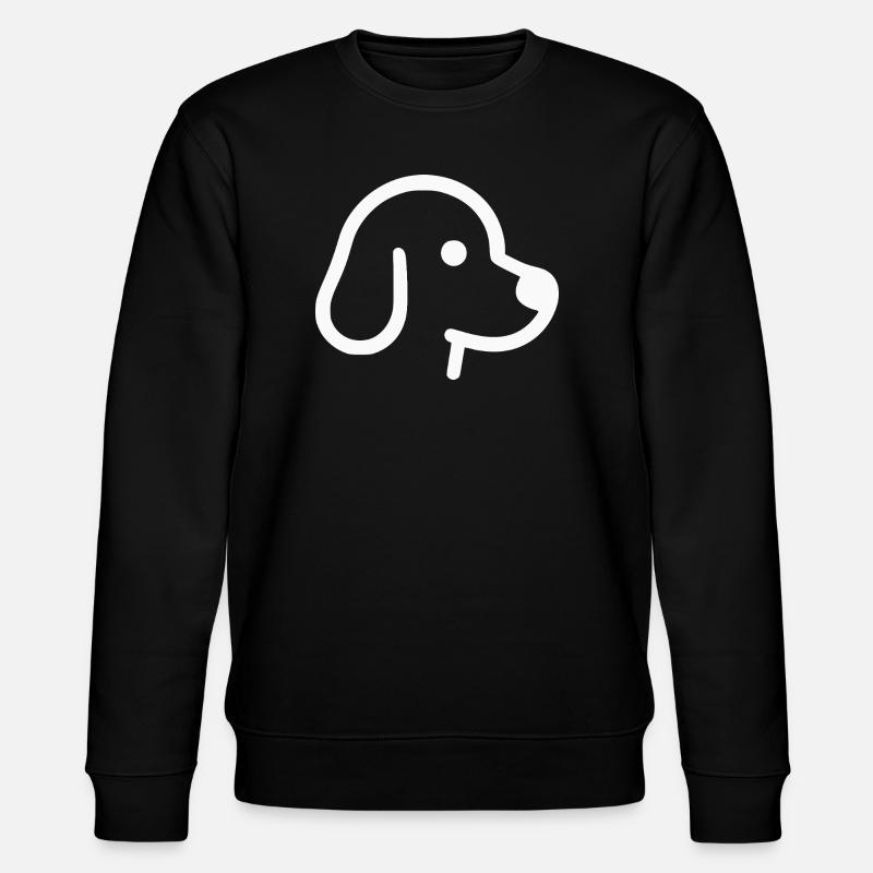 Motif chien ludique en blanc - Sweat bio CHANGER Stanley/Stella Unisexe - noir