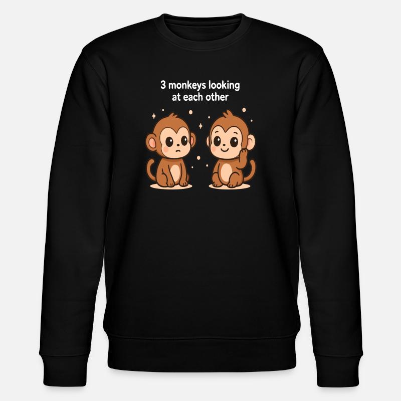 Singes joueurs avec contact visuel - Sweat bio CHANGER Stanley/Stella Unisexe - noir
