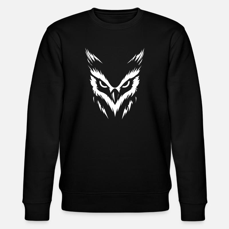 weiße Eule - Stanley/Stella Unisex Bio-Sweatshirt CHANGER  - Schwarz