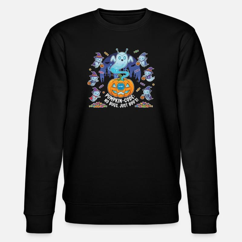 Pumpkin-Code: No Bugs, Just Boo's ! - Stanley/Stella Unisex Bio-Sweatshirt CHANGER  - Schwarz