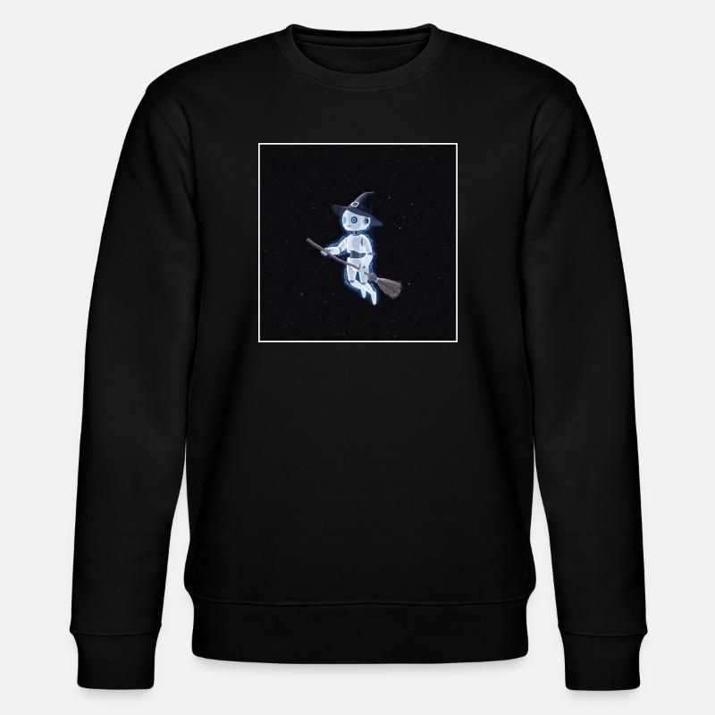Roboter Hexe im All - Stanley/Stella Unisex Bio-Sweatshirt CHANGER - Schwarz