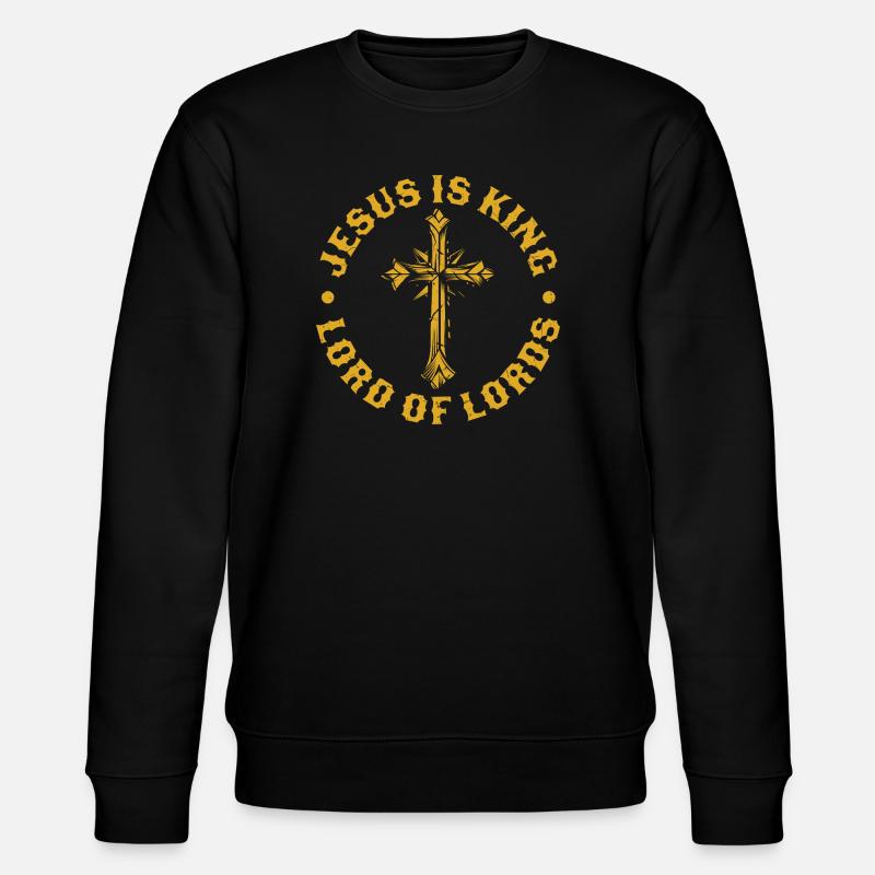 Motif de croix dorée brisée - Sweat bio CHANGER Stanley/Stella Unisexe - noir