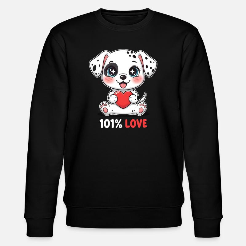 101 % Amour Chiot Dalmatien - Sweat bio CHANGER Stanley/Stella Unisexe - noir