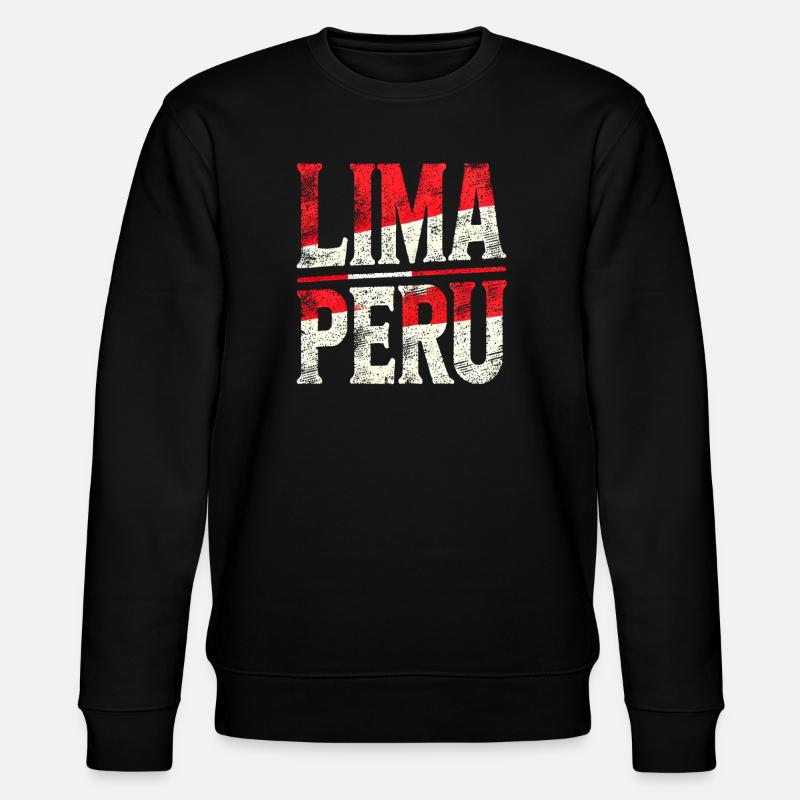 Lima Peru Retro Schriftzug - Stanley/Stella Unisex Bio-Sweatshirt CHANGER  - Schwarz