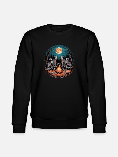 Skeleton Camper Hiker Bonfire Halloween Camping - Stanley/Stella CHANGER Unisex Organic Sweatshirt - black