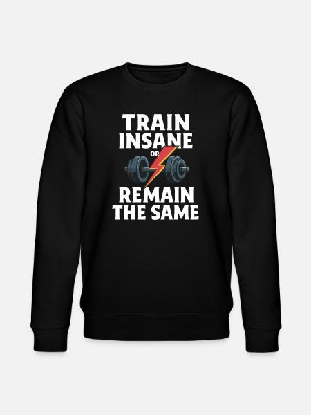 Fitness Dumbbell with Lightning Icon - Stanley/Stella CHANGER Unisex Organic Sweatshirt - black