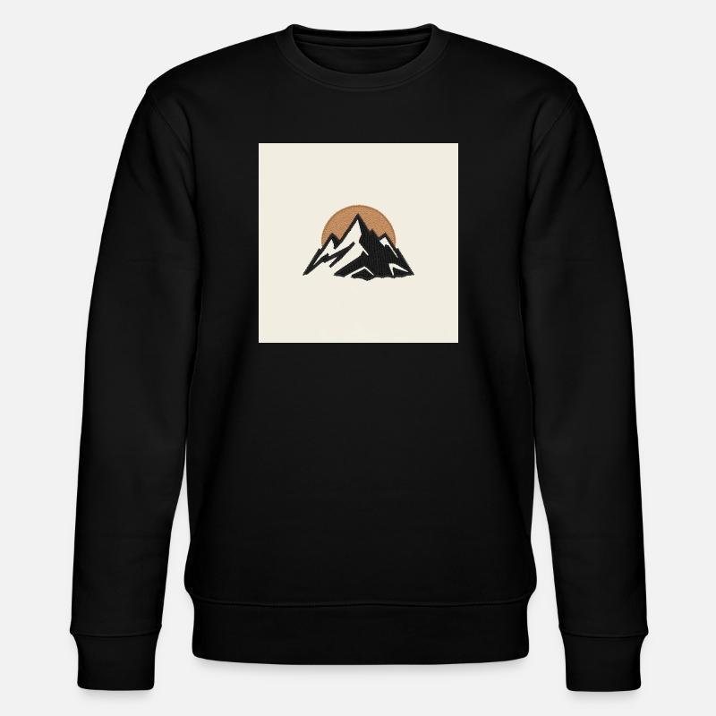 Berge im Morgengrauen - Stanley/Stella Unisex Bio-Sweatshirt CHANGER  - Schwarz