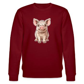 Porc Porcelet - Sweat bio CHANGER Stanley/Stella Unisexe - bordeaux - Devant - Nik (191cm) & Marisol (170cm)
