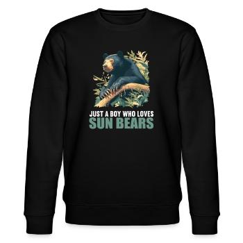 Sun Bear Malaienbär - Stanley/Stella Unisex Bio-Sweatshirt CHANGER  - Schwarz - Vorne - Nik (191cm) & Marisol (170cm)