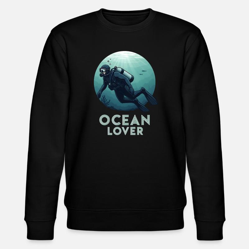 Ocean Lover Diver - Stanley/Stella CHANGER Unisex Organic Sweatshirt - black