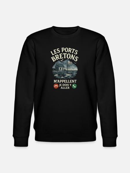 Brittany Breton Ports Call Me Humour - Stanley/Stella CHANGER Unisex Organic Sweatshirt - black