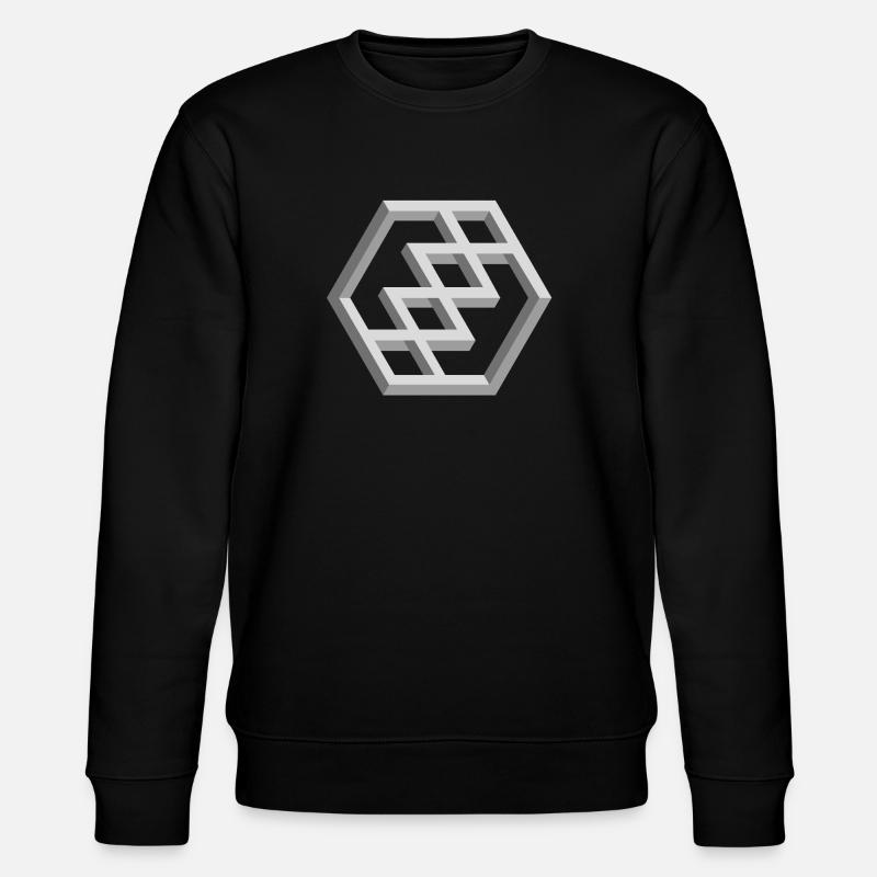 Futuristisches Geometrie-Muster - Stanley/Stella Unisex Bio-Sweatshirt CHANGER  - Schwarz