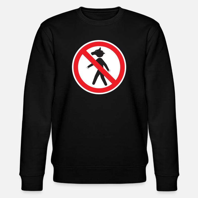 Werwolf-Verbotsschild – Hu Signage - Stanley/Stella Unisex Bio-Sweatshirt CHANGER  - Schwarz