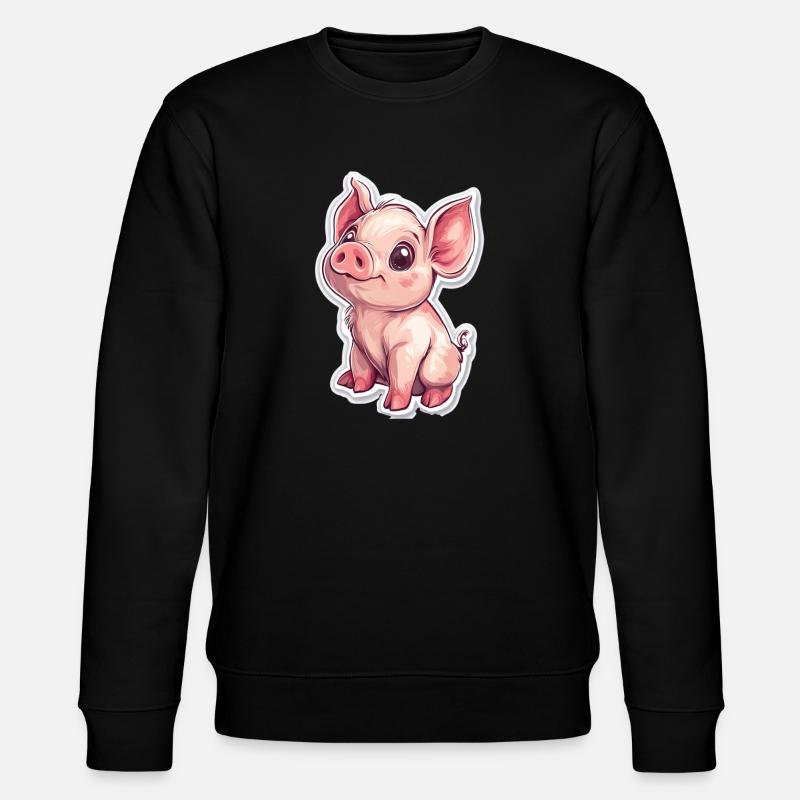 Schwein Ferkel - Stanley/Stella Unisex Bio-Sweatshirt CHANGER - Schwarz