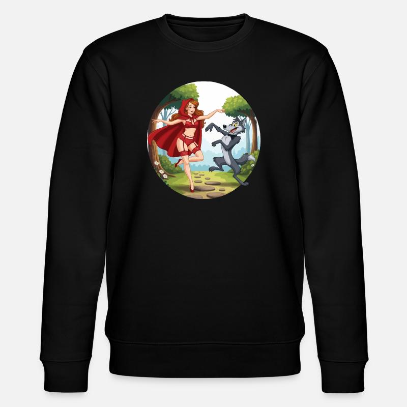 Roodkapje_danst_met_wolf - Stanley/Stella Unisex Bio-Sweatshirt CHANGER  - Schwarz
