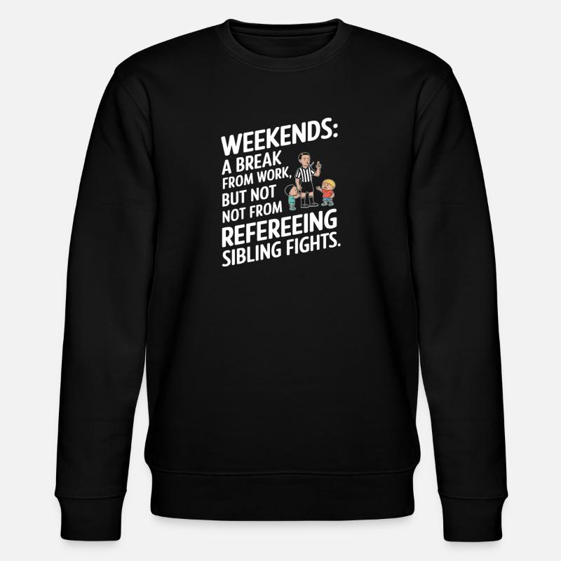 Wochenend-Geschwister-Referenz-Shirt - Stanley/Stella Unisex Bio-Sweatshirt CHANGER  - Schwarz