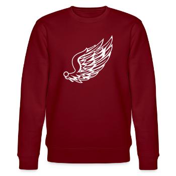 Ailes avec dessin de plumes dynamiques - Sweat bio CHANGER Stanley/Stella Unisexe - bordeaux - Devant - Nik (191cm) & Marisol (170cm)