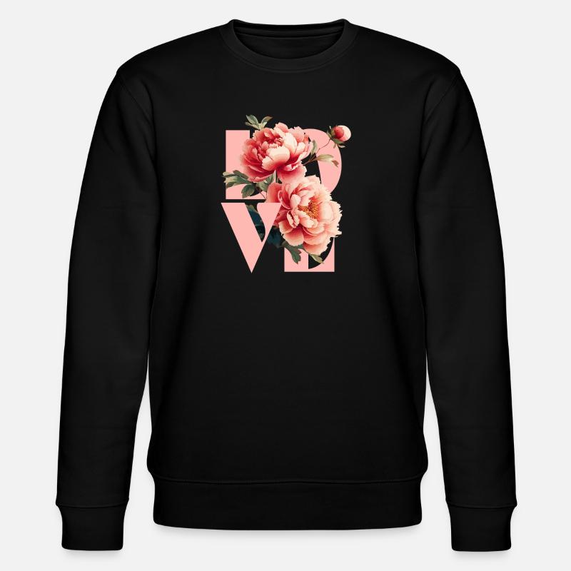 Design élégant de pivoine florale - Sweat bio CHANGER Stanley/Stella Unisexe - noir