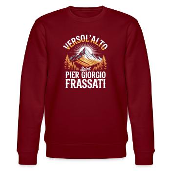 Verso L Alto Saint Pier Giorgio Frassati - Sweat bio CHANGER Stanley/Stella Unisexe - bordeaux - Devant - Nik (191cm) & Marisol (170cm)