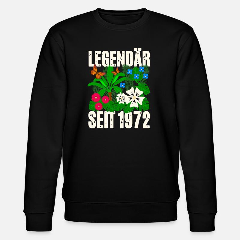 Legendär Seit 1972 Blumen - Stanley/Stella Unisex Bio-Sweatshirt CHANGER  - Schwarz