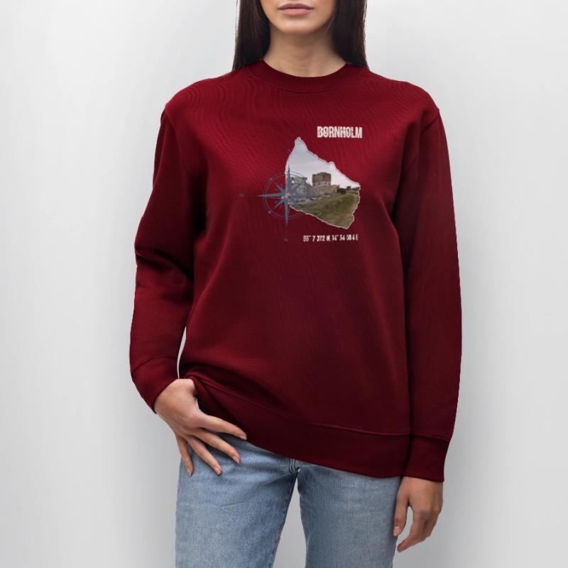 Bornholm Compass Hammershus Coordinates Stanley/Stella CHANGER Unisex Organic Sweatshirt