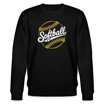 Softball - Stanley/Stella Unisex Bio-Sweatshirt CHANGER  - Schwarz - Vorne - Nik (191cm) & Marisol (170cm)