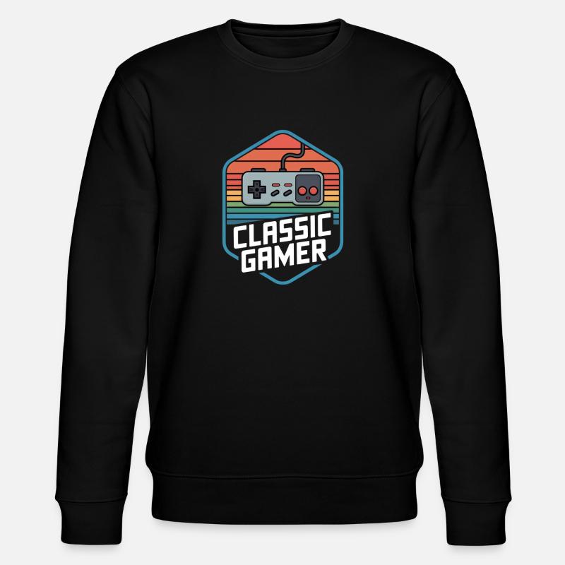 Classic Gamer Retro Controller Nostalgia - Stanley/Stella CHANGER Unisex Organic Sweatshirt - black