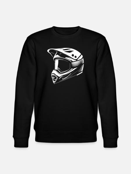 Motocross Helmet Illustration - Stanley/Stella CHANGER Unisex Organic Sweatshirt - black