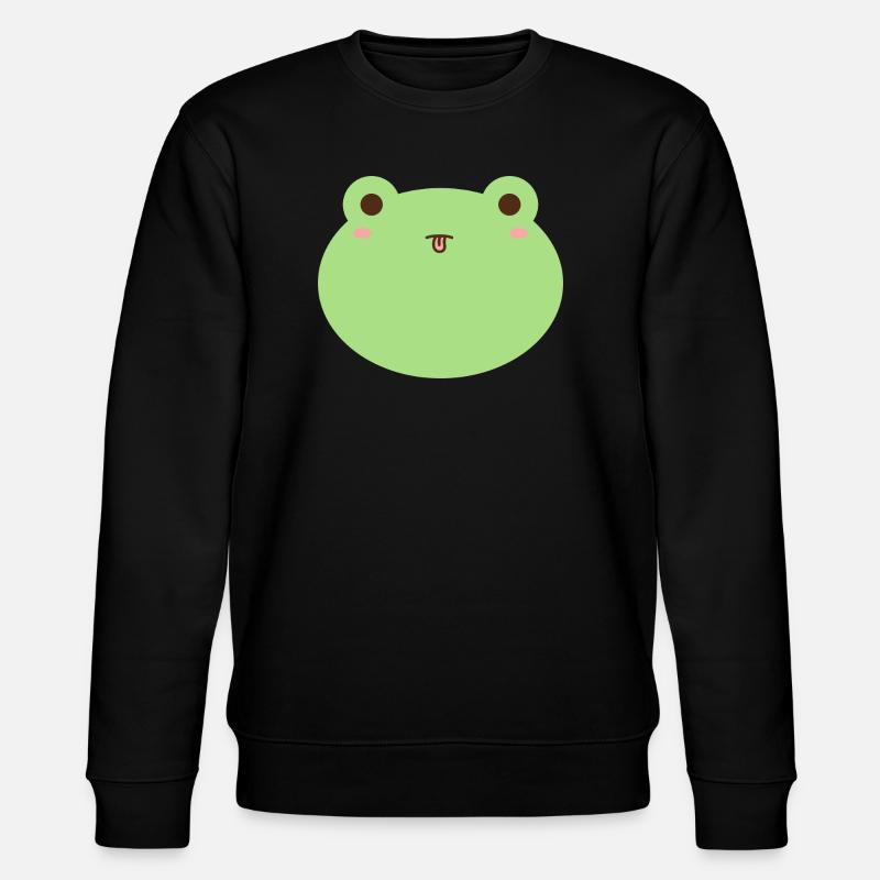 Mignon grenouille dessin animé visage design - Sweat bio CHANGER Stanley/Stella Unisexe - noir