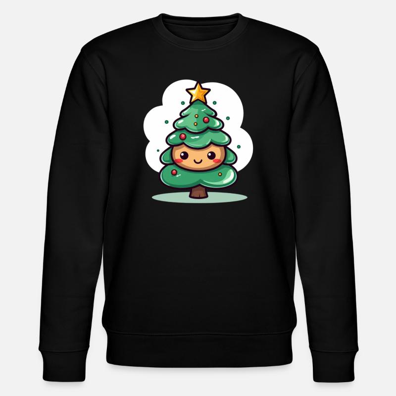 Cute Christmas Tree Mascot Design - Stanley/Stella CHANGER Unisex Organic Sweatshirt - black