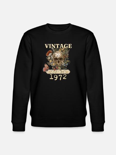 1972 Butterflies Flowers And Skull - Stanley/Stella CHANGER Unisex Organic Sweatshirt - black
