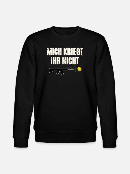 Protestdruck mit Waffe und Blume - Stanley/Stella Unisex Bio-Sweatshirt CHANGER  - Schwarz