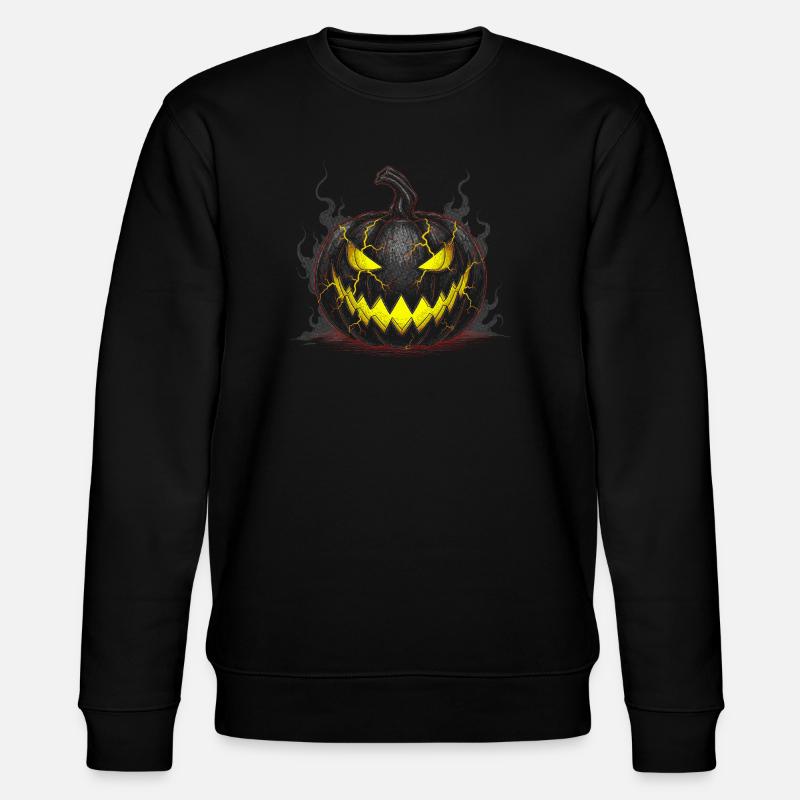 Böser Blitzkürbis - Stanley/Stella Unisex Bio-Sweatshirt CHANGER  - Schwarz