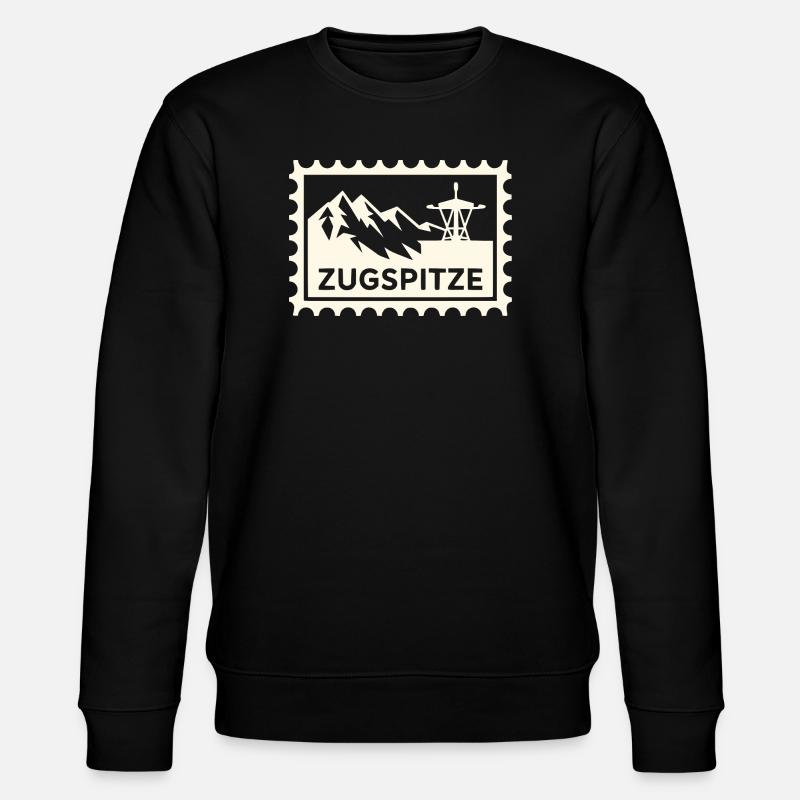 Berggipfel mit Seilbahn-Design - Stanley/Stella Unisex Bio-Sweatshirt CHANGER  - Schwarz