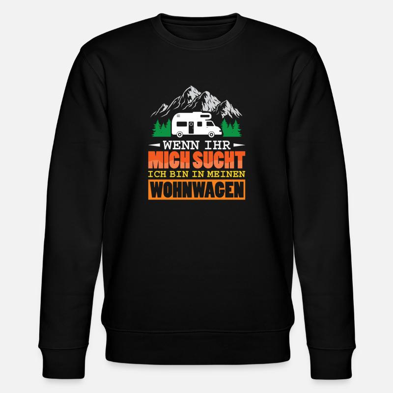 Camper Camping Wohnwagen Spruch - Stanley/Stella Unisex Bio-Sweatshirt CHANGER - Schwarz