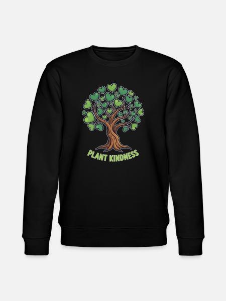 Plant Kindness Baum mit Herzblättern - Stanley/Stella Unisex Bio-Sweatshirt CHANGER  - Schwarz