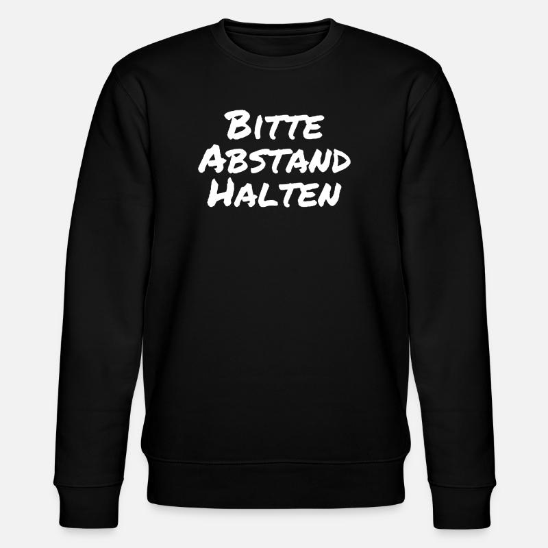 Bitte Abstand halten Morgenmuffel Langschläfer - Stanley/Stella Unisex Bio-Sweatshirt CHANGER  - Schwarz