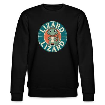 Lizard Meme Funny Weirdcore Vibes - Stanley/Stella CHANGER Unisex Organic Sweatshirt - black - Front - Nik (191cm) & Marisol (170cm)