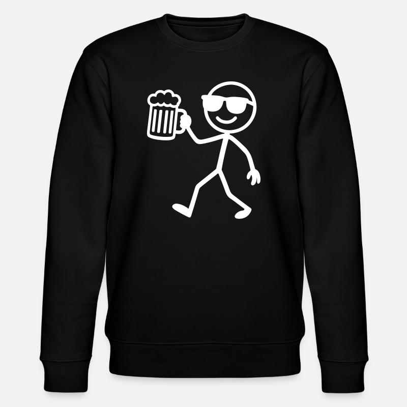 strichmännchen bier - Stanley/Stella Unisex Bio-Sweatshirt CHANGER  - Schwarz