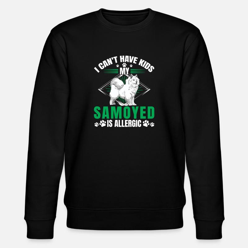 Samojede ist allergisch Schlittenhund - Stanley/Stella Unisex Bio-Sweatshirt CHANGER  - Schwarz