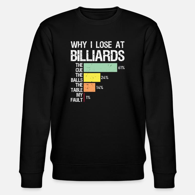 pourquoi je perds au billard - Sweat bio CHANGER Stanley/Stella Unisexe - noir