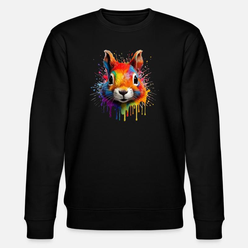 Buntes Eichhörnchen  - Stanley/Stella Unisex Bio-Sweatshirt CHANGER  - Schwarz
