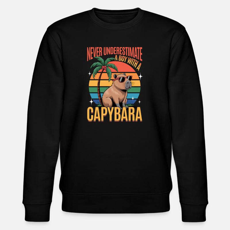 Funny Capybara - Stanley/Stella CHANGER Unisex Organic Sweatshirt - black