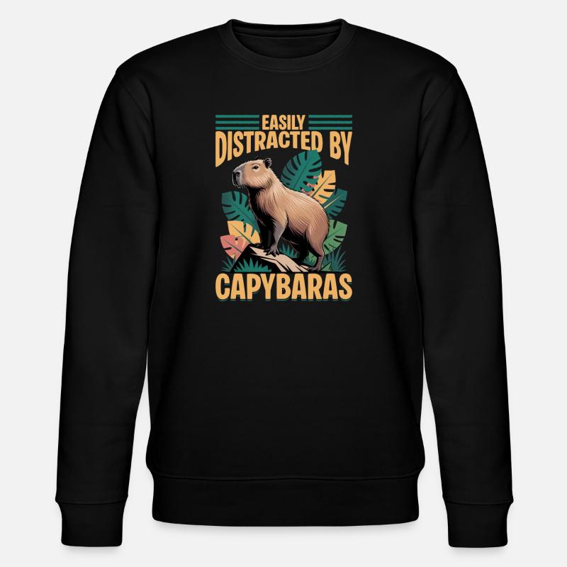 Funny Capybara - Stanley/Stella Unisex Bio-Sweatshirt CHANGER  - Schwarz