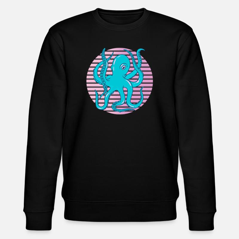 Neon Octopus Rétro Sea Art Calmar - Sweat bio CHANGER Stanley/Stella Unisexe - noir