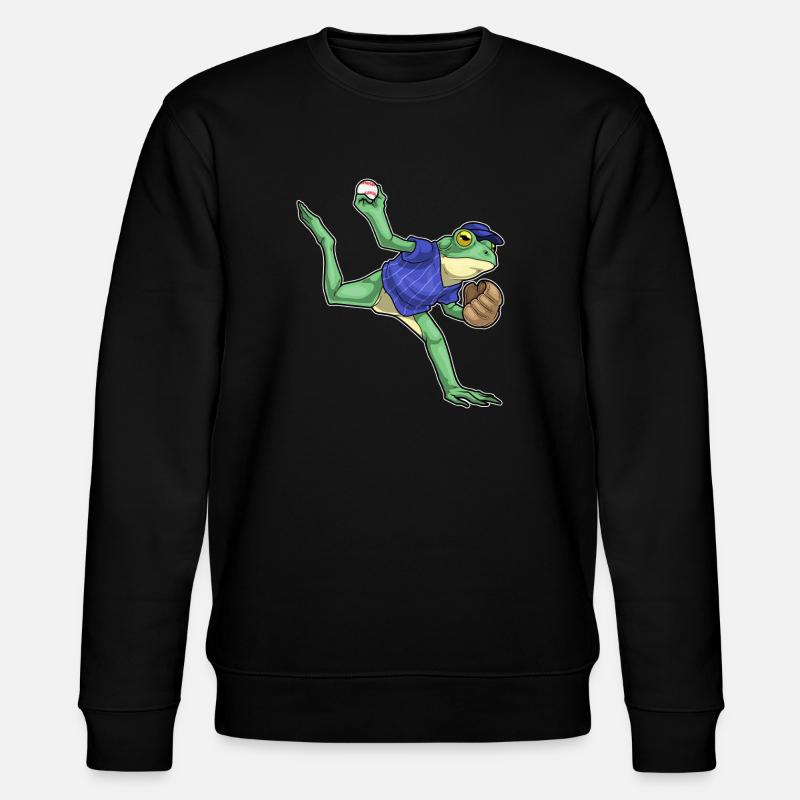 Frog Baseball Baseball Glove - Stanley/Stella CHANGER Unisex Organic Sweatshirt - black